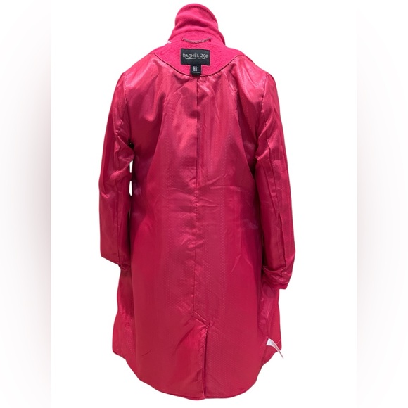 Rachel Zoe Peacoat Pink Wool Knee Length Slit Pockets Button Size XS - Picture 10 of 12